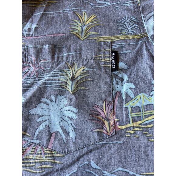 Hawaiian Shirt Mens Miami Vice 80s Reversible Palm Trees Tiki Molokai Surf Co - Picture 6 of 9